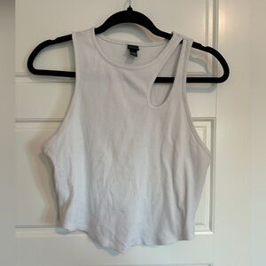 Wild Fable White Ribbed Tank Top